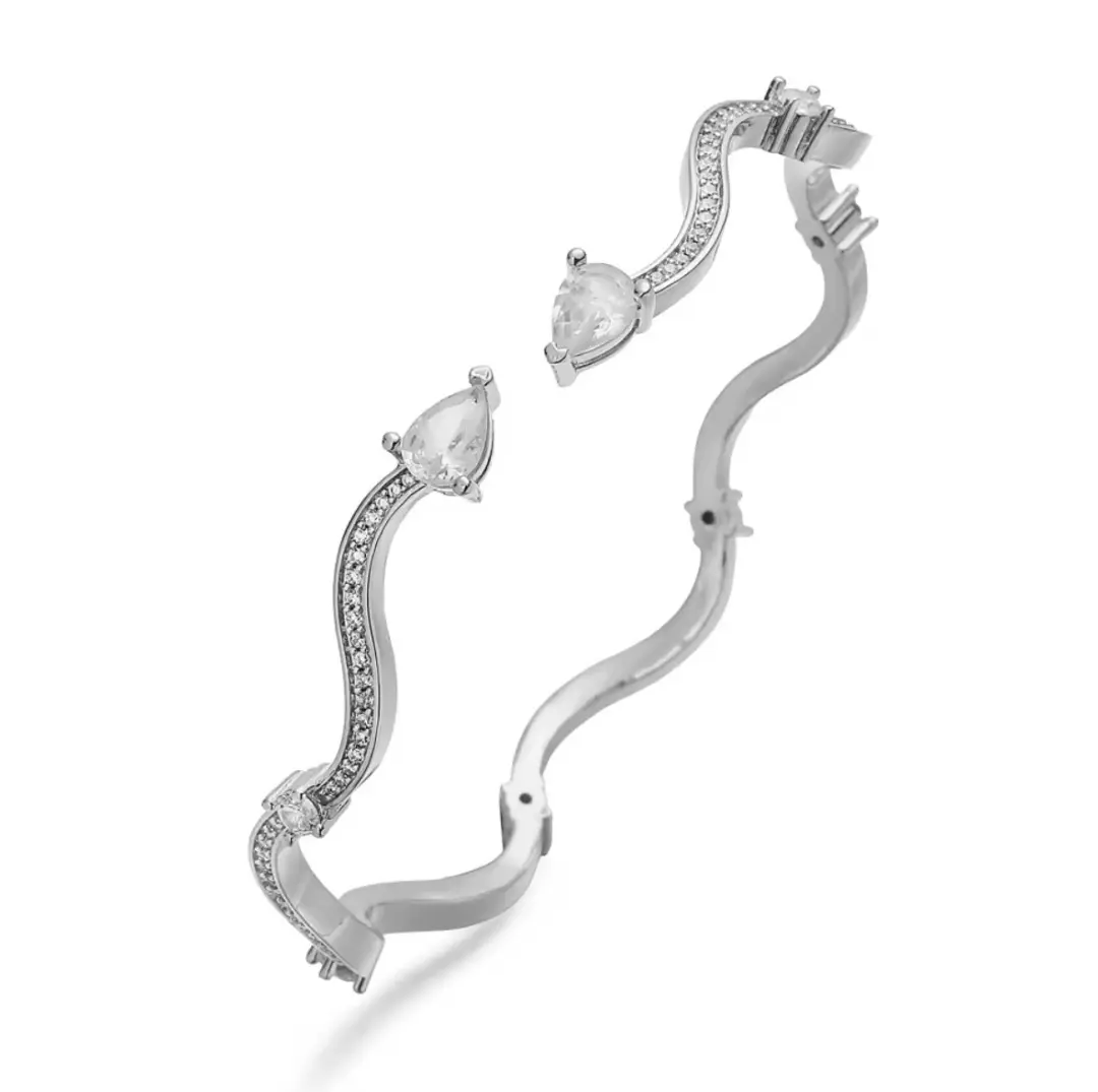 Wave Band Bracelet ( Silver )