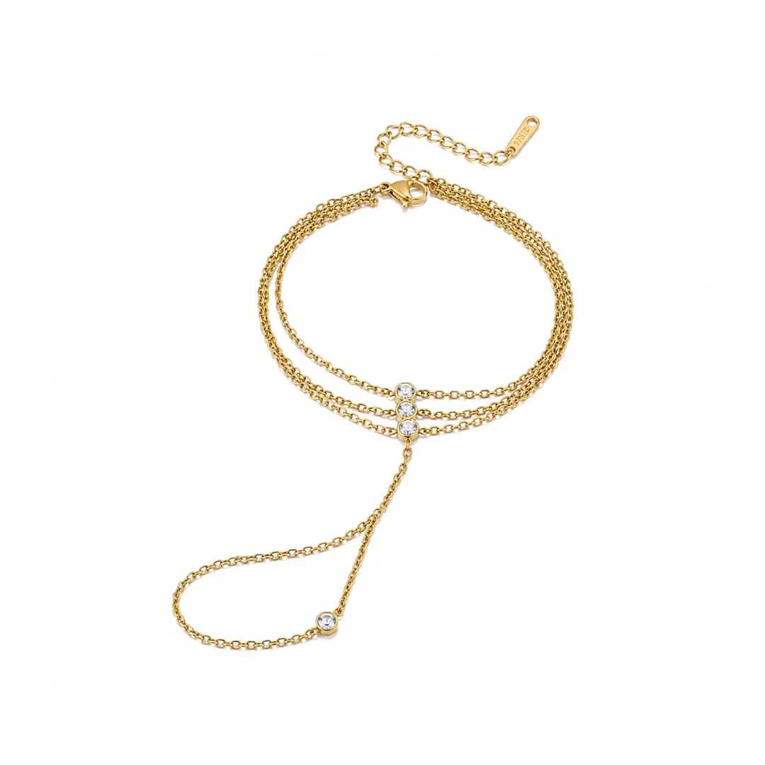 Crystal Layered Hand Chain