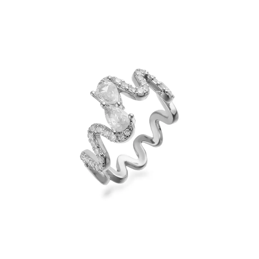 Waves Ring ( Silver )